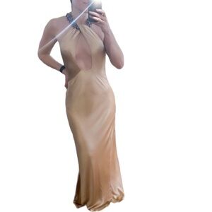 Jovani Nude Silk Gown